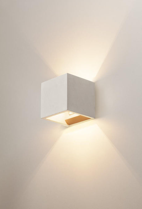 SOLID CUBE Wandleuchte, QT14, grau, max. 25W