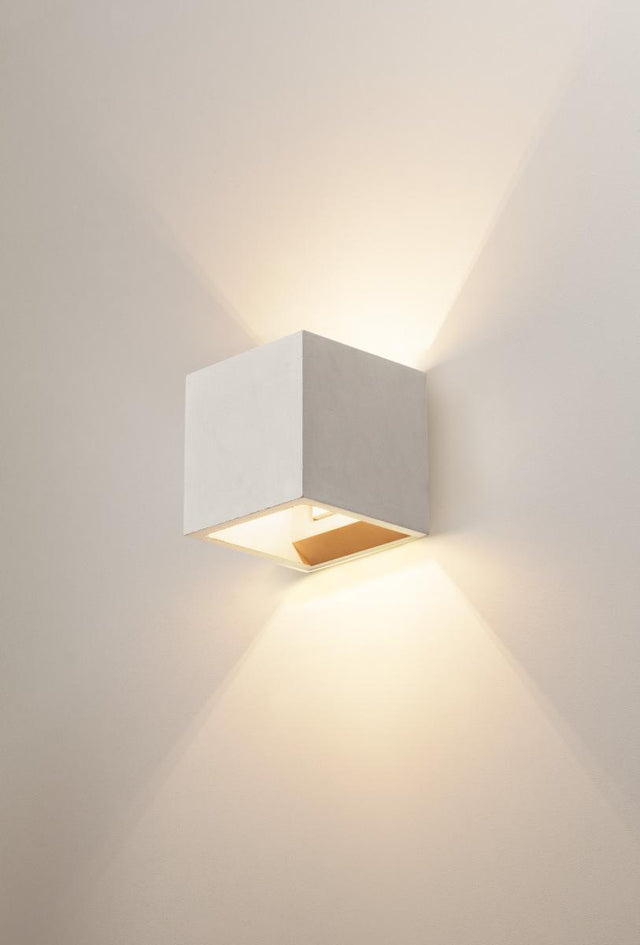 SOLID CUBE Wandleuchte, QT14, grau, max. 25W