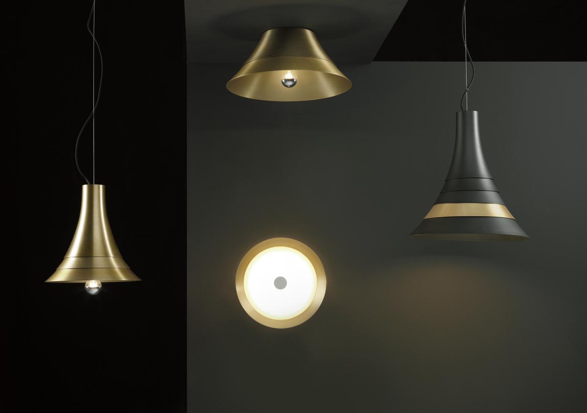 BATO 45 PD, LED Indoor Leuchte, schwarz/messing, LED, 2700K