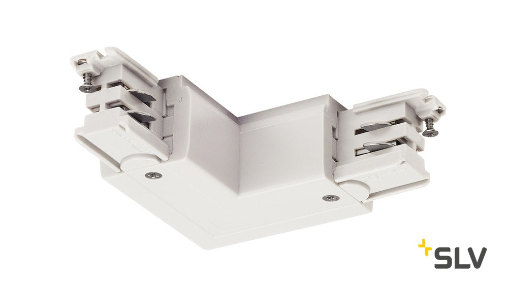 L-Verbinder für S-TRACK 3Ph. Schiene, Erde außen, weiß