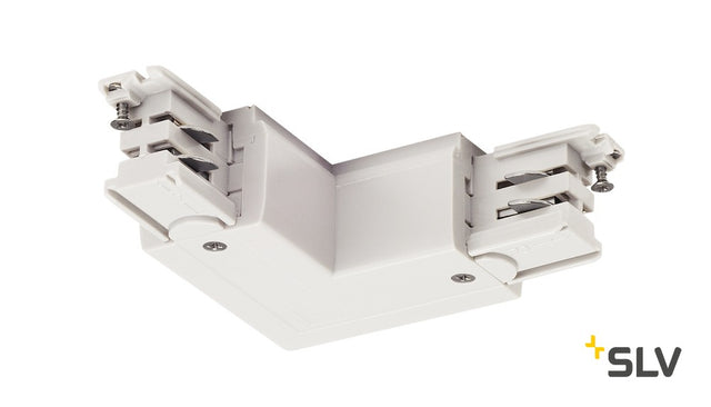 L-Verbinder für S-TRACK 3Ph. Schiene, Erde außen, weiß