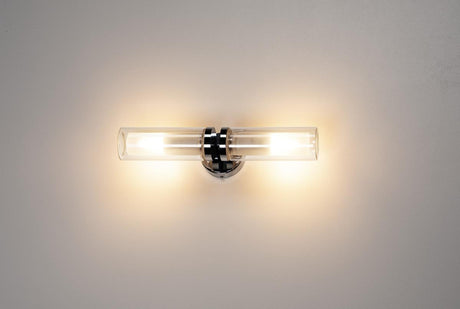 WL 106 Wandleuchte, E14, max. 2x40W, IP44, chrom, Doppelglas