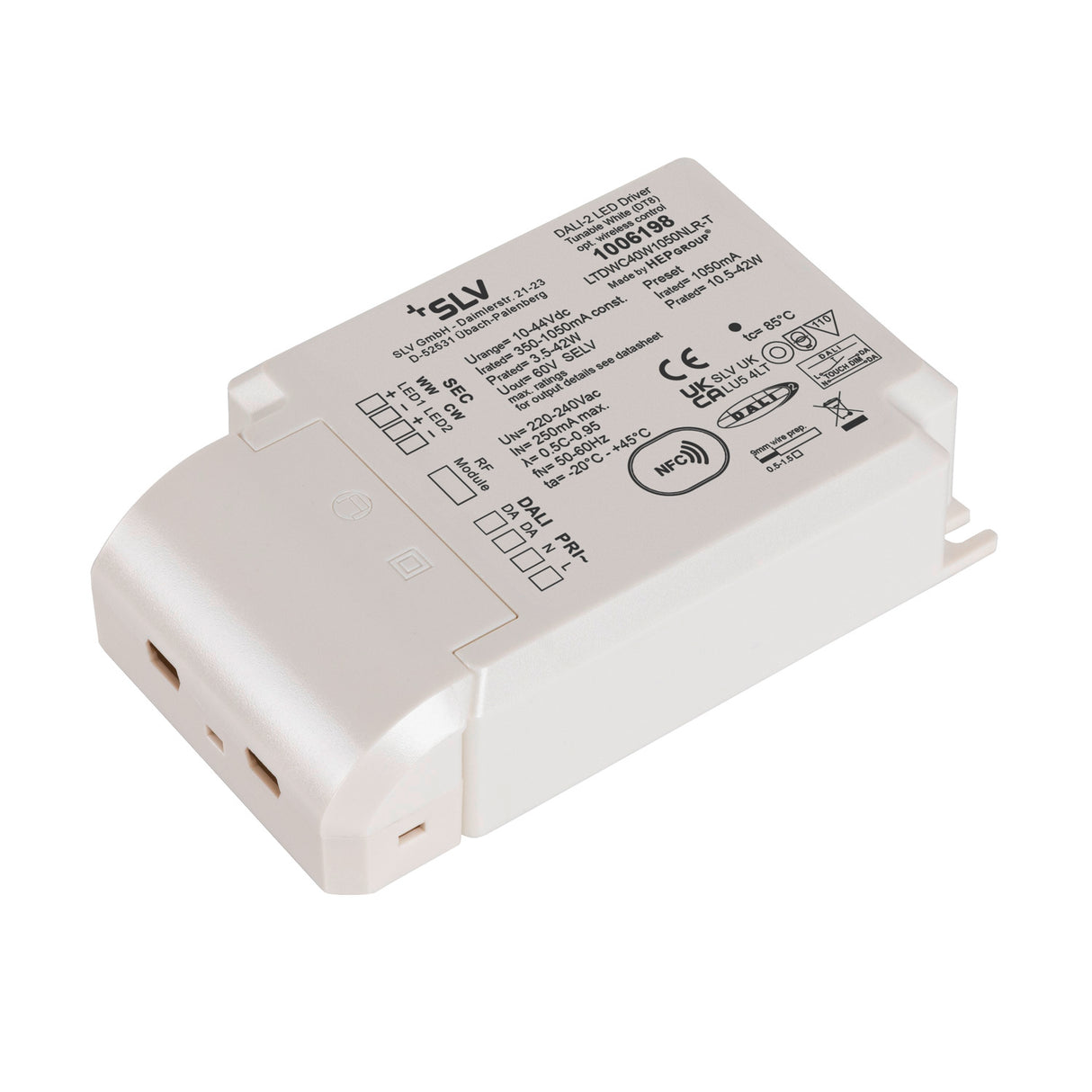 LED-Treiber 42W 1050mA DALI 220-240V 50/60Hz, weiss