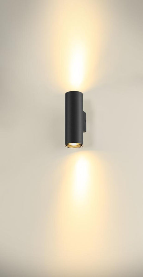 ASTO TUBE, Wandaufbauleuchte, zylindrisch, max. 2x10W, sw