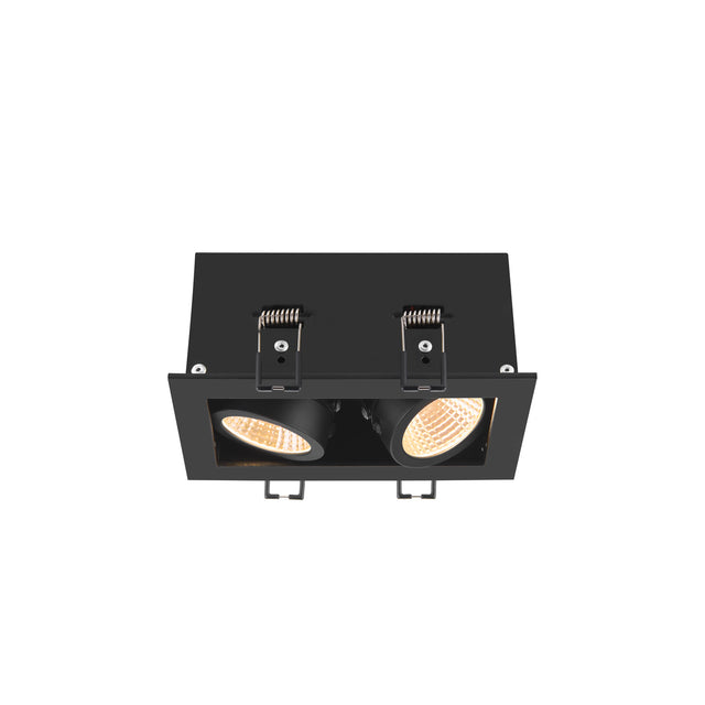 KADUX, double, 3000K, 38°, IP 20, quadratisch, schwarz