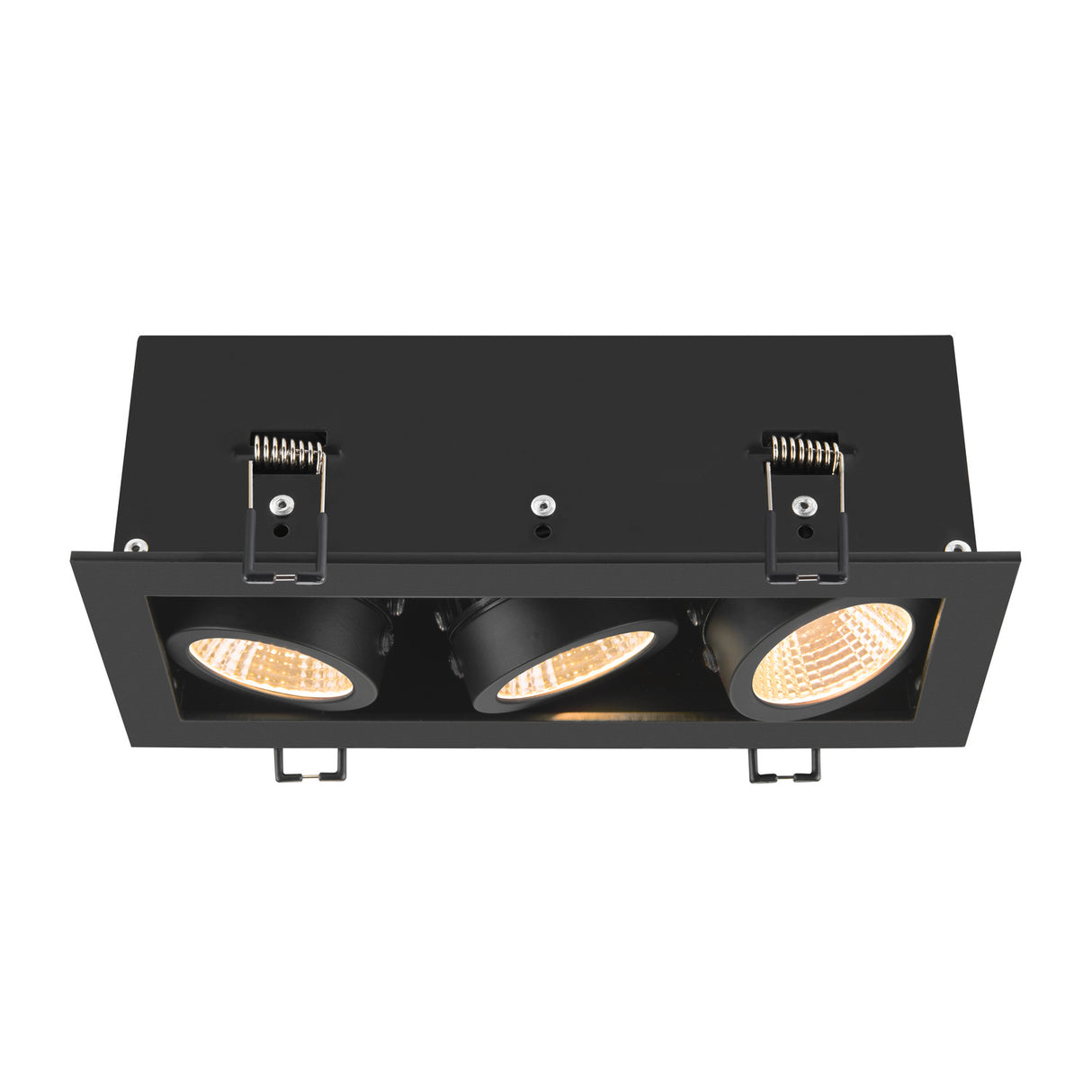 KADUX, triple, 3000K, 38°, IP 20, quadratisch, schwarz
