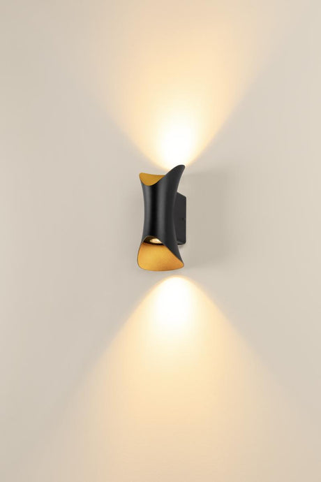 MODELA Wandleuchte Up/Down, 7,5W 810lm 2700K, schwarz-gold