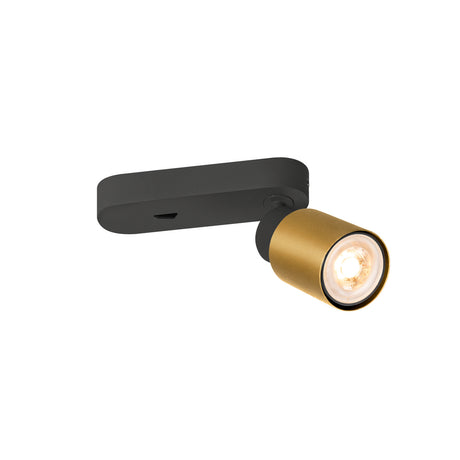PURI 2.0 Tube rechteckig max. 1x 6W GU10 schwarz / gold