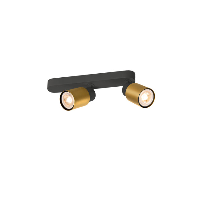 PURI 2.0 Tubeasymmetrisch max. 2x 6W GU10 schwarz / gold