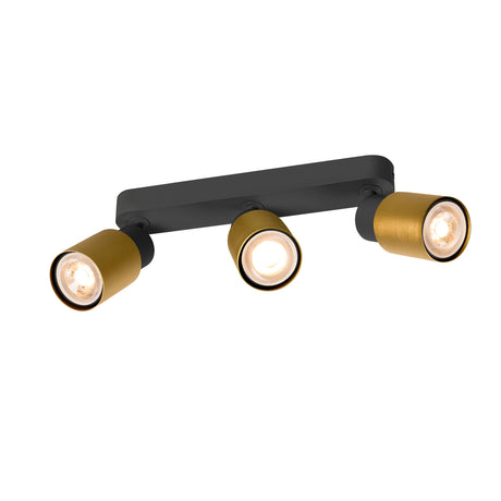 PURI 2.0 Tube long max. 3x 6W GU10 schwarz / gold