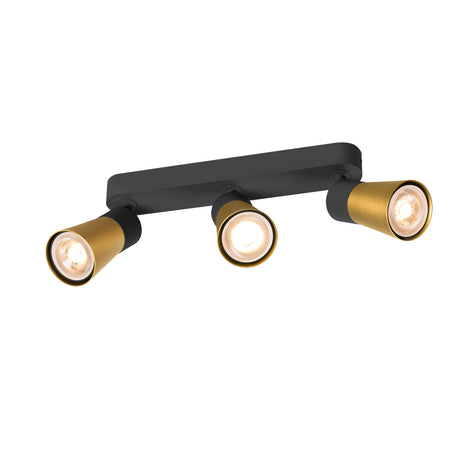PURI 2.0 Cone long max. 3x 6W GU10 schwarz / gold
