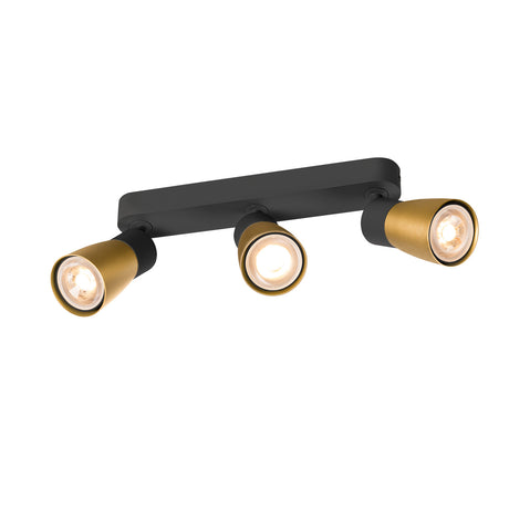 PURI 2.0 Dome long max. 3x 6W GU10 schwarz / gold