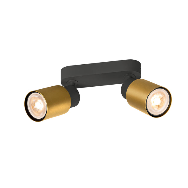 PURI 2.0 Tube  long  max 2x 6W GU10 schwarz / gold