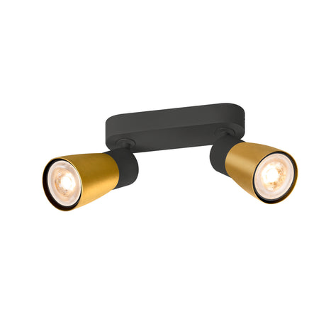 PURI 2.0 Dome  long  max 2x 6W GU10 schwarz / gold