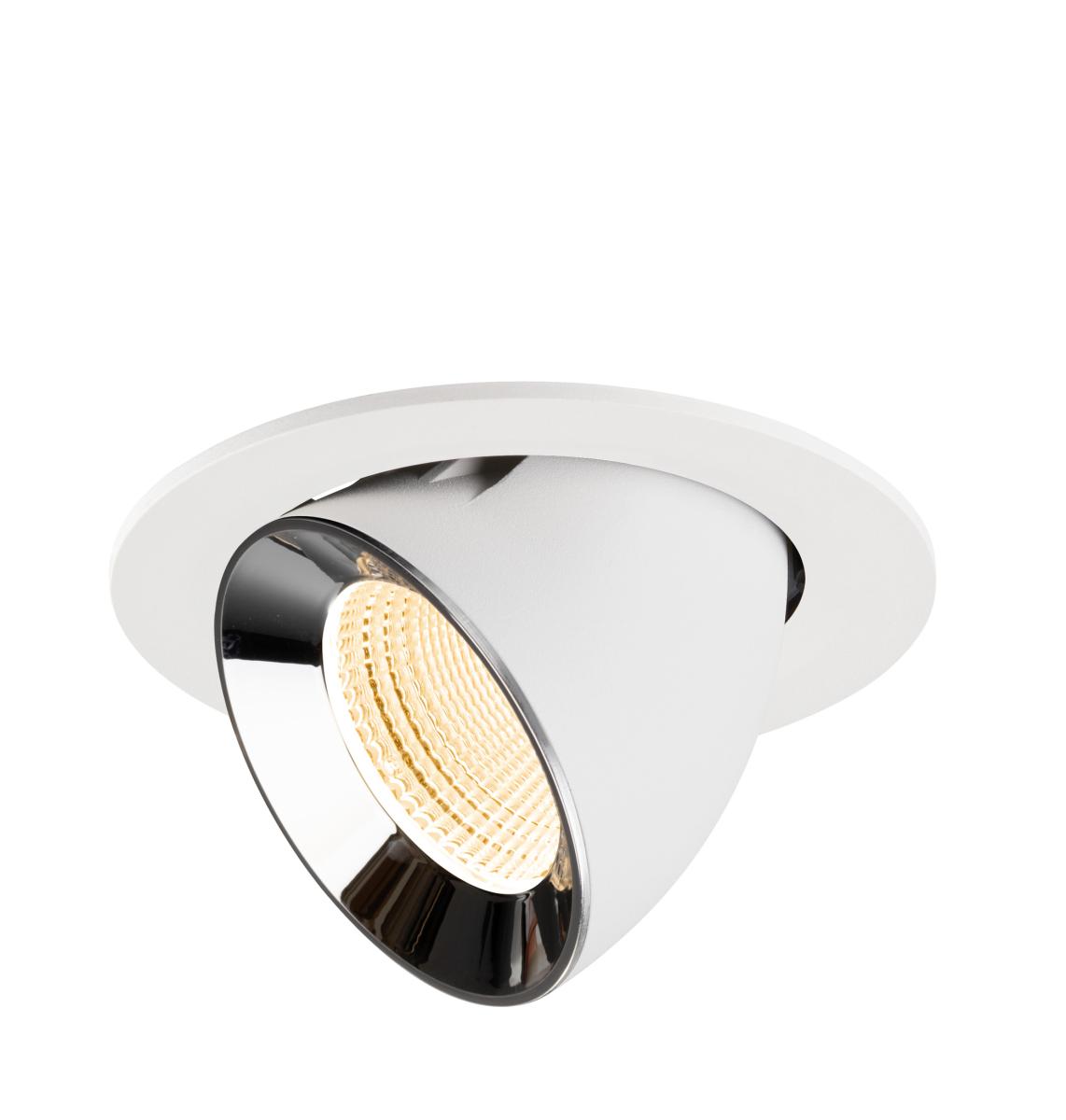 NUMINOS GIMBLE L, Deckeneinbauleuchte weiß/chrom 2700K 55°
