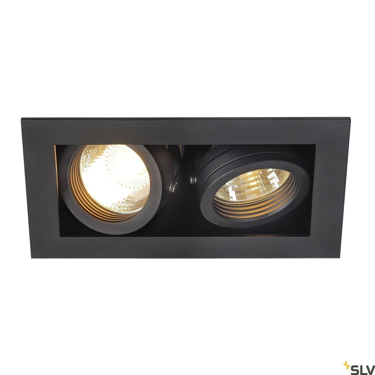 KADUX 2 GU10 Downlight, eckig, mattschwarz, max. 2x50W