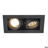 KADUX 2 GU10 Downlight, eckig, mattschwarz, max. 2x50W