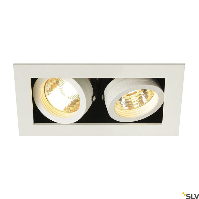 KADUX 2 GU10 Downlight, eckig, mattweiß, max. 2x50W