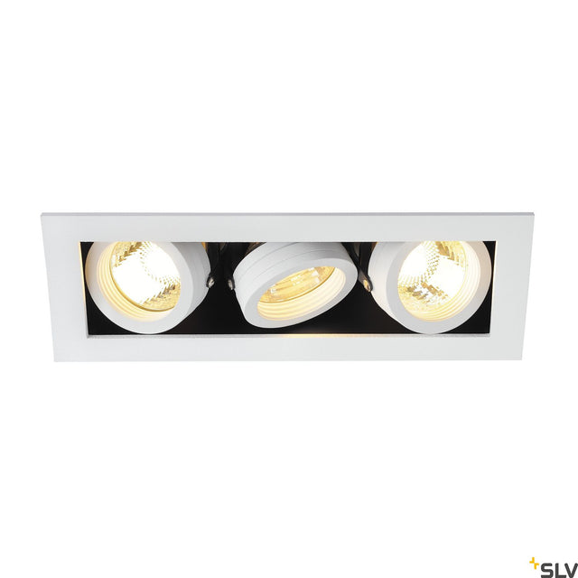 KADUX 3 GU10 Downlight, eckig, mattweiß, max. 3x50W