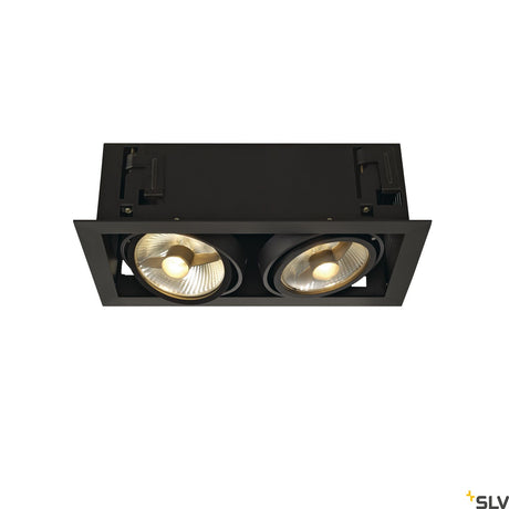 KADUX 2 ES111 Downlight, eckig, mattschwarz, max. 2x50W