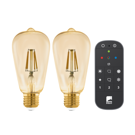 LM-ZIG-E27-A60 4,9W 2200K Dimmbar 2er Set m Fernbedienung