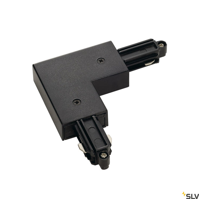 Eckverbinder für 1-Ph HV-Stromschiene, schwarz, Erde aussen