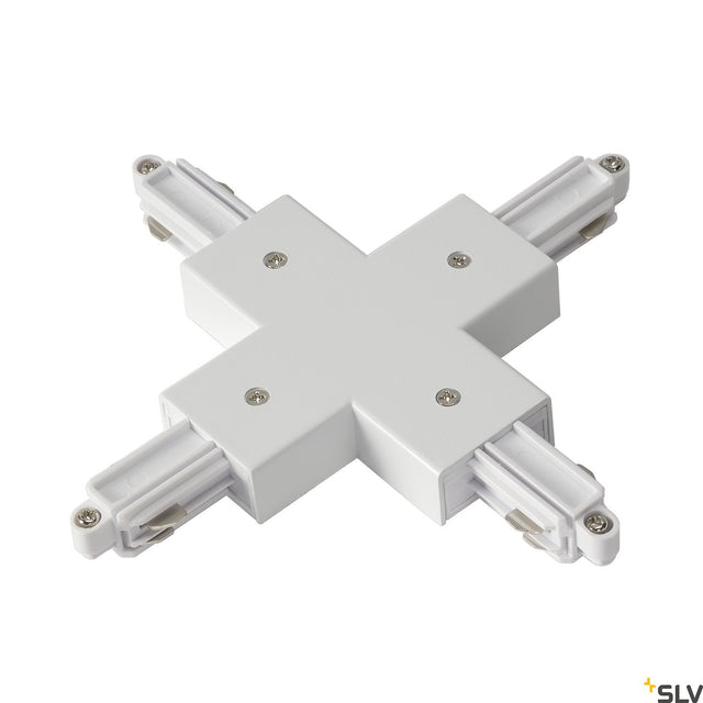 X-Verbinder für 1-Ph HV-Stromschiene, Aufbauversion weiss