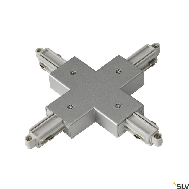 X-Verbinder für 1-Ph HV-Stromschiene, Aufbauversion silber