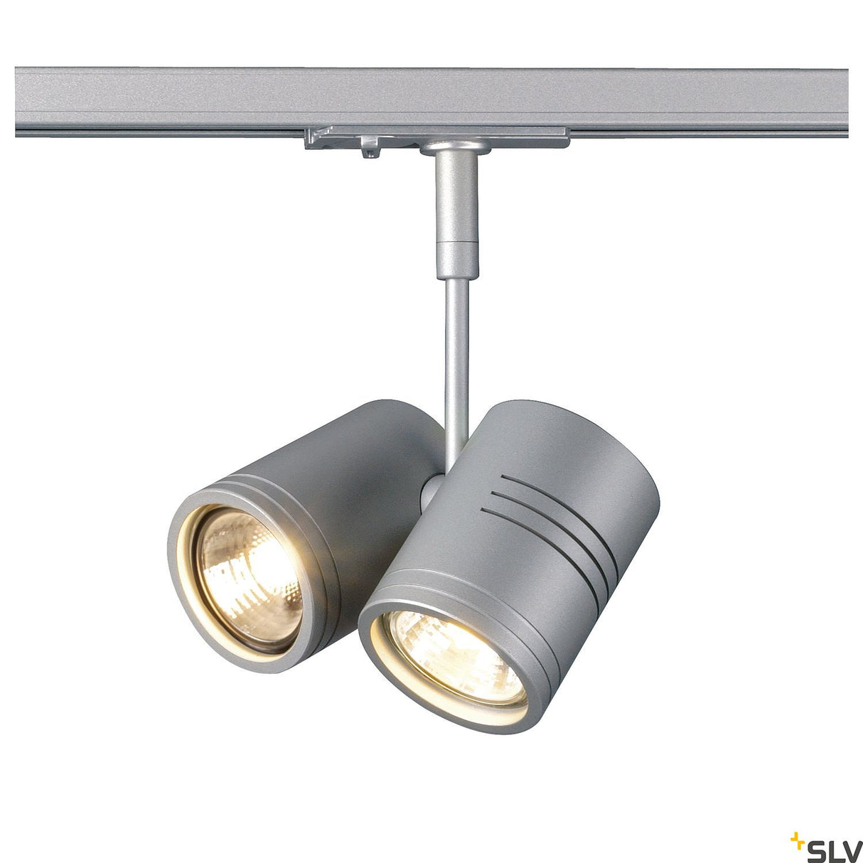 BIMA II Leuchtenkopf, GU10, max. 2x50W, +Adapter, silbergrau