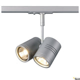BIMA II Leuchtenkopf, GU10, max. 2x50W, +Adapter, silbergrau