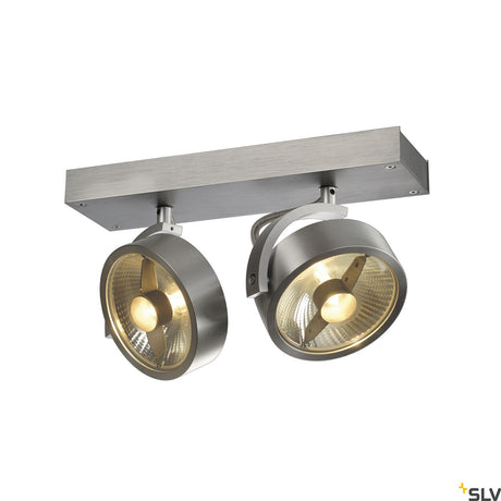 KALU 2 QPAR Deckenleuchte, alu-gebürstet, ES111, max. 2x75W