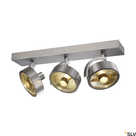 KALU 3 QPAR Deckenleuchte, alu-gebürstet, ES111, max. 3x75W