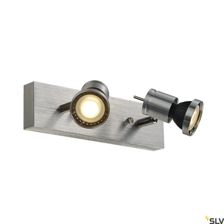 ASTO II Wand- & Deckenleuchte, GU10, max. 2x75W, Alu geb