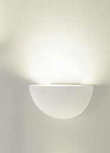 GL 101 E14 Wandleuchte, max. 40W, halb rund, weißer Gips
