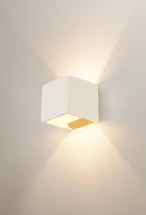 PLASTRA CUBE Wandleuchte, eckig, weißer Gips, G9, max. 42W