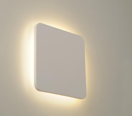 PLASTRA SQUARE Wandleuchte, eckig, weißer Gips, 48 LED 3000K