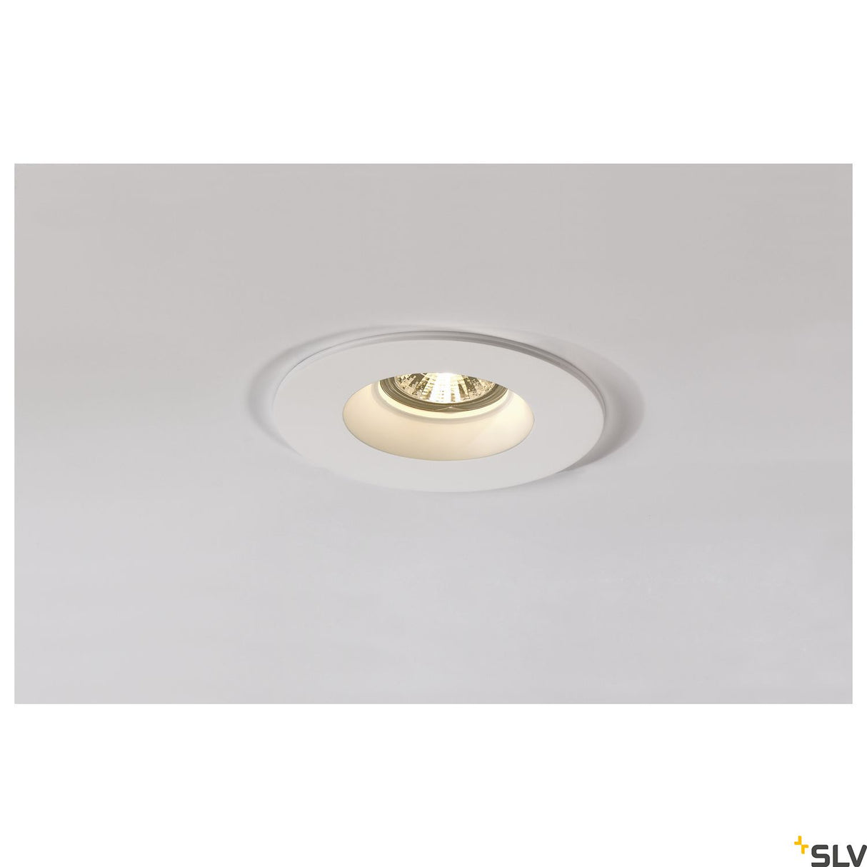 PLASTRA Downlight, GU10, rund, weißer Gips