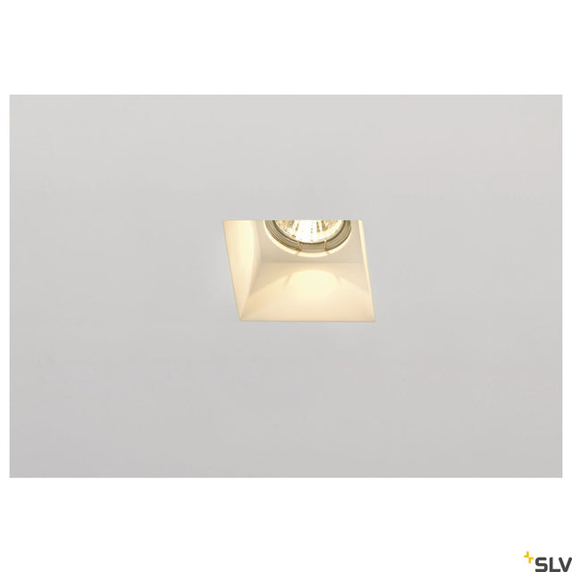 PLASTRA Downlight, GU10, eckig weißer Gips