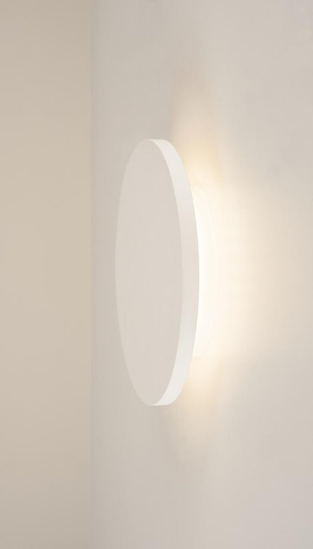 PLASTRA, Wandleuchte, LED, 3000K, rund, weißer Gips, Ø 30cm