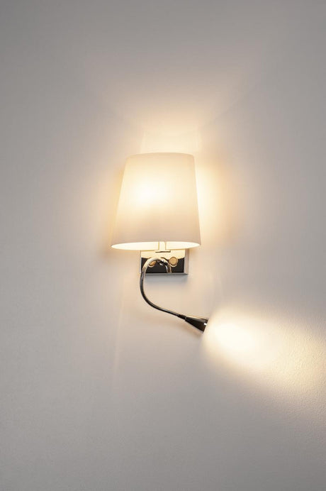 COUPA FLEXLED Wandleuchte, G9 max. 40W + 3W LED 3000K, chrom
