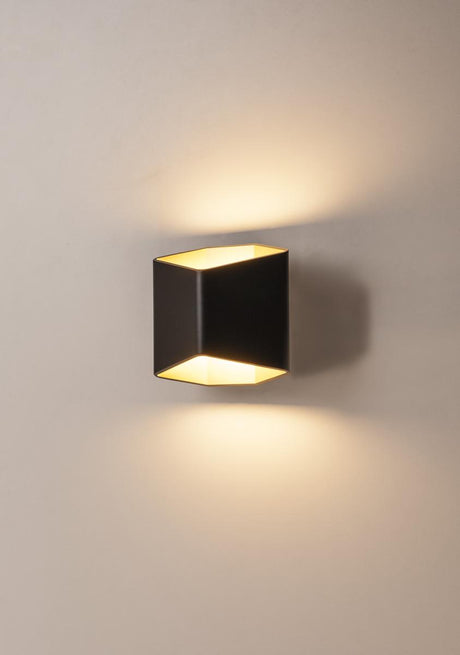 CARISO, LED Wandleuchte 2, 7,5W LED, 3000K, schwarz/ messing