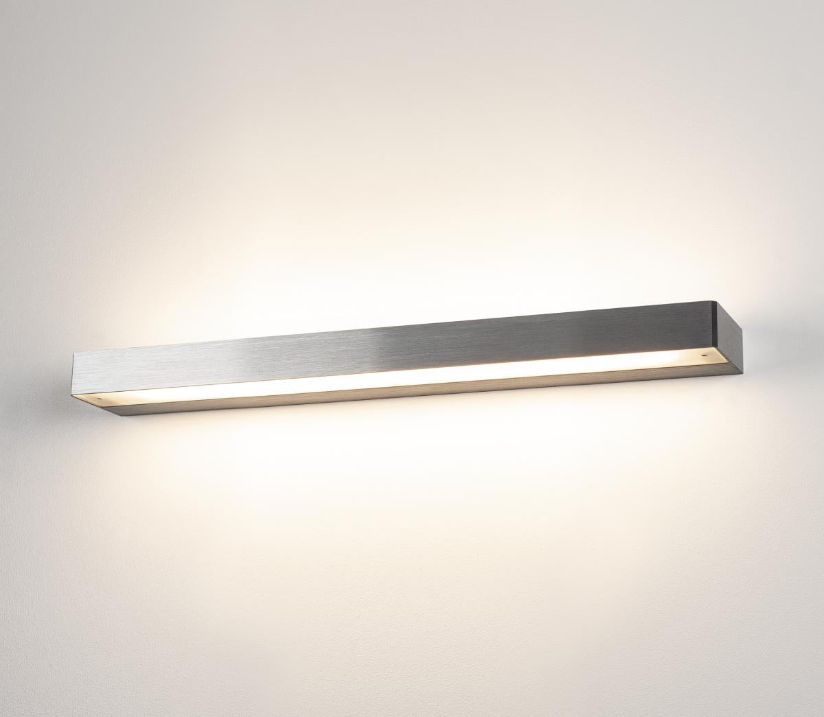 SEDO LED 14 Wandleuchte, eckig alu-brushed, Glas satiniert