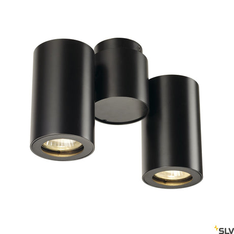 ENOLA_B SPOT double, Wand- & Deckenleuchte, 2xGU10, schwarz