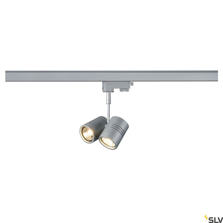 BIMA II Leuchtenkopf, GU10 max2x50W, +3P.Adapter, silbergrau