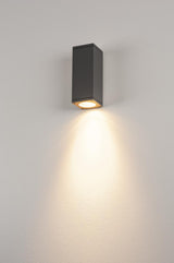 THEO WALL OUT Wandleuchte, GU10, max. 35W, eckig, anthrazit