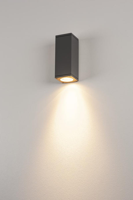 THEO WALL OUT Wandleuchte, GU10, max. 35W, eckig, anthrazit