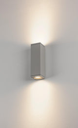 THEO UP/DOWN OUT Wandl., GU10, max. 2x35W, eckig, silbergrau