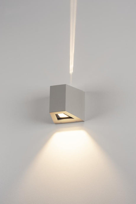 OUT BEAM LED Wandleuchte, silbergrau