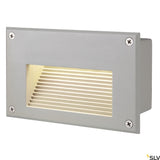 BRICK LED Downunder Wandl., 3000K, rechteckig, silbergrau