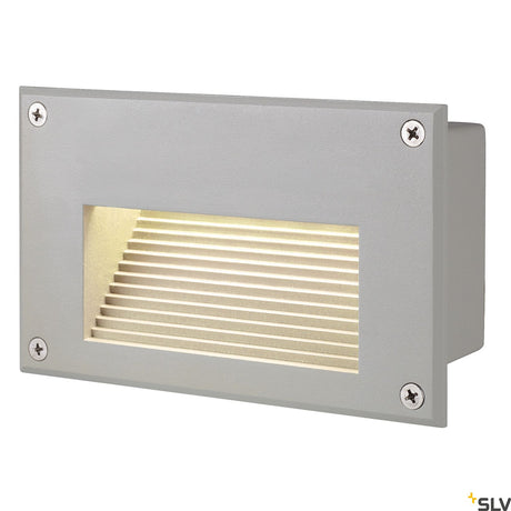 BRICK LED Downunder Wandl., 3000K, rechteckig, silbergrau